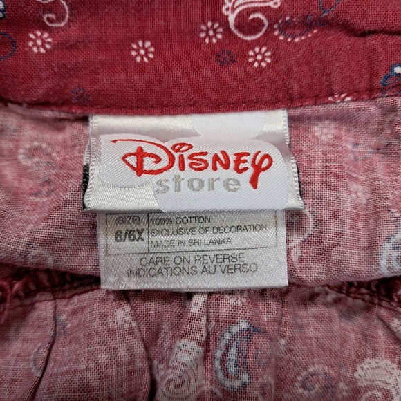 Vintage Y2K Disney Store Winnie The Pooh Piglet Girl Halter Top 6/6X Red Paisley - Picture 5 of 6